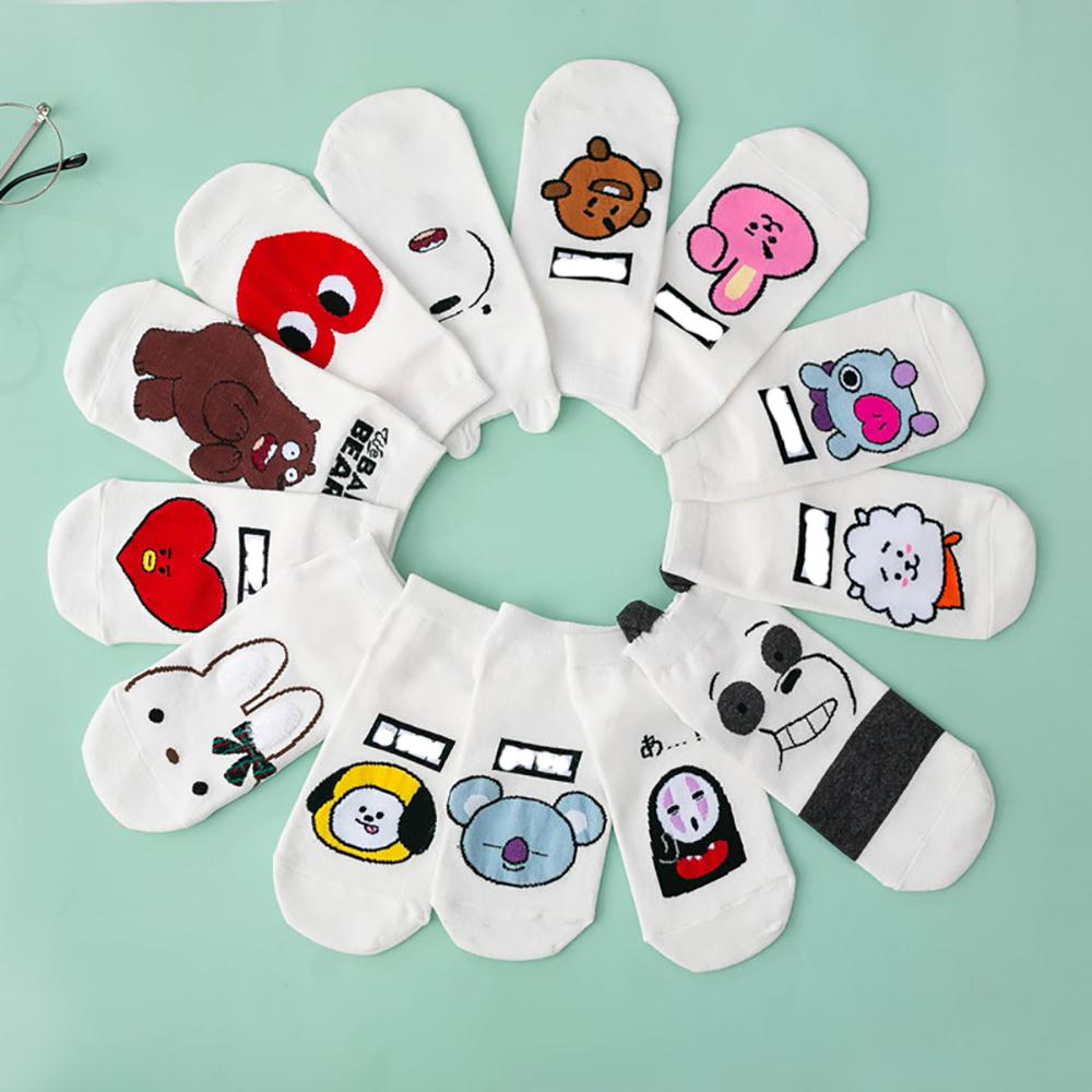 AROMA Vớ Nữ Họa Tiết Hoạt Hình Phong Cách Hàn Quốc