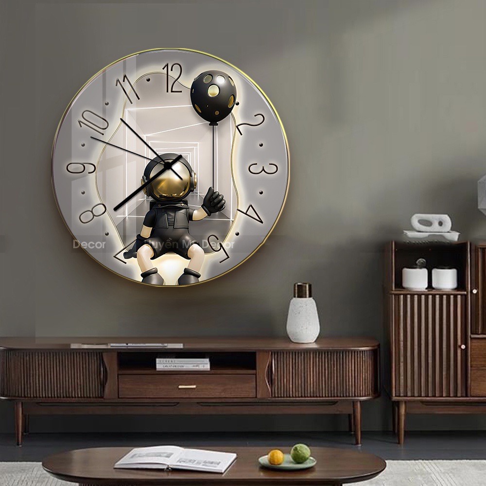 Đồng Hồ Bearbrick Decor , Tráng Gương Sang Trọng Hiện Đại ,treo Tường Kim Trôi Mẫu Đa Dạng