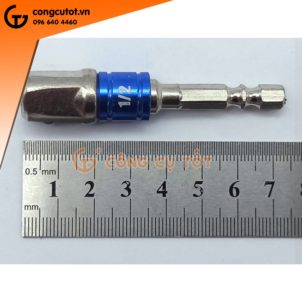 Đầu vặn khẩu 1/2 chuôi lục thép Cr-V mã băng xanh