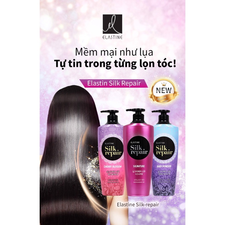 Kem Xả Elastine Chăm Sóc Và Nuôi Dưỡng Tóc Silk Repair Perfect Shining Gold Silk Conditioner 550ml