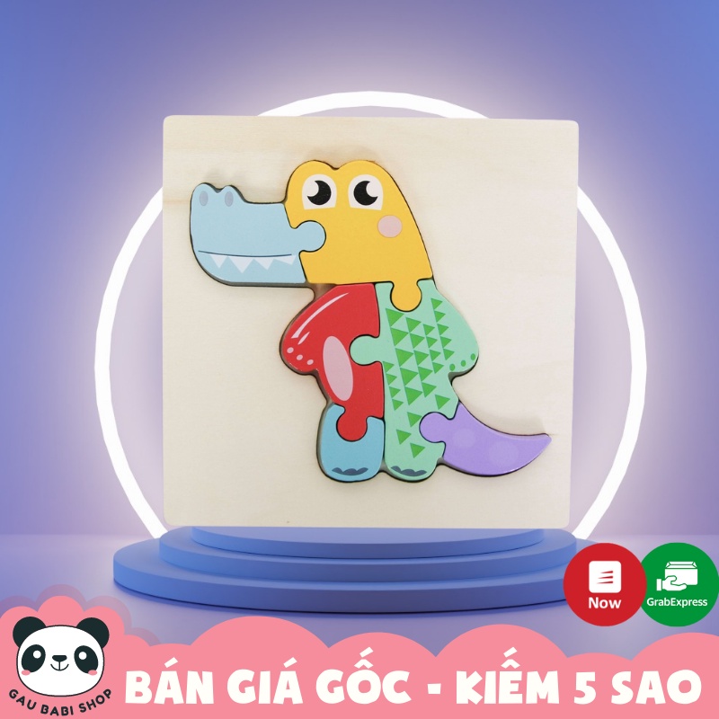 Tranh ghép hình 3D gỗ nổi Toys House mẫu cá sấu cho bé vừa học vừa chơi
