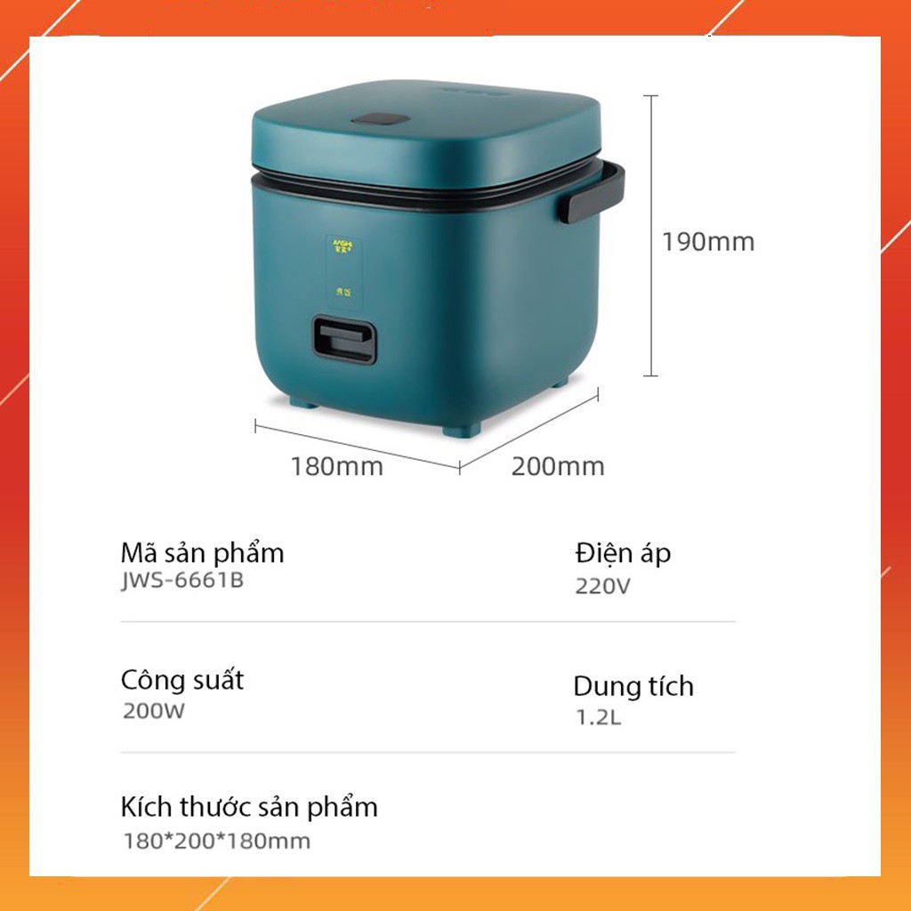 Nồi cơm điện mini đa năng 1,2L Cao Cấp cho sinh viên, gia đình ít người, dân văn phòng. Bảo hành 6 Tháng, Lỗi 1 đổi 1