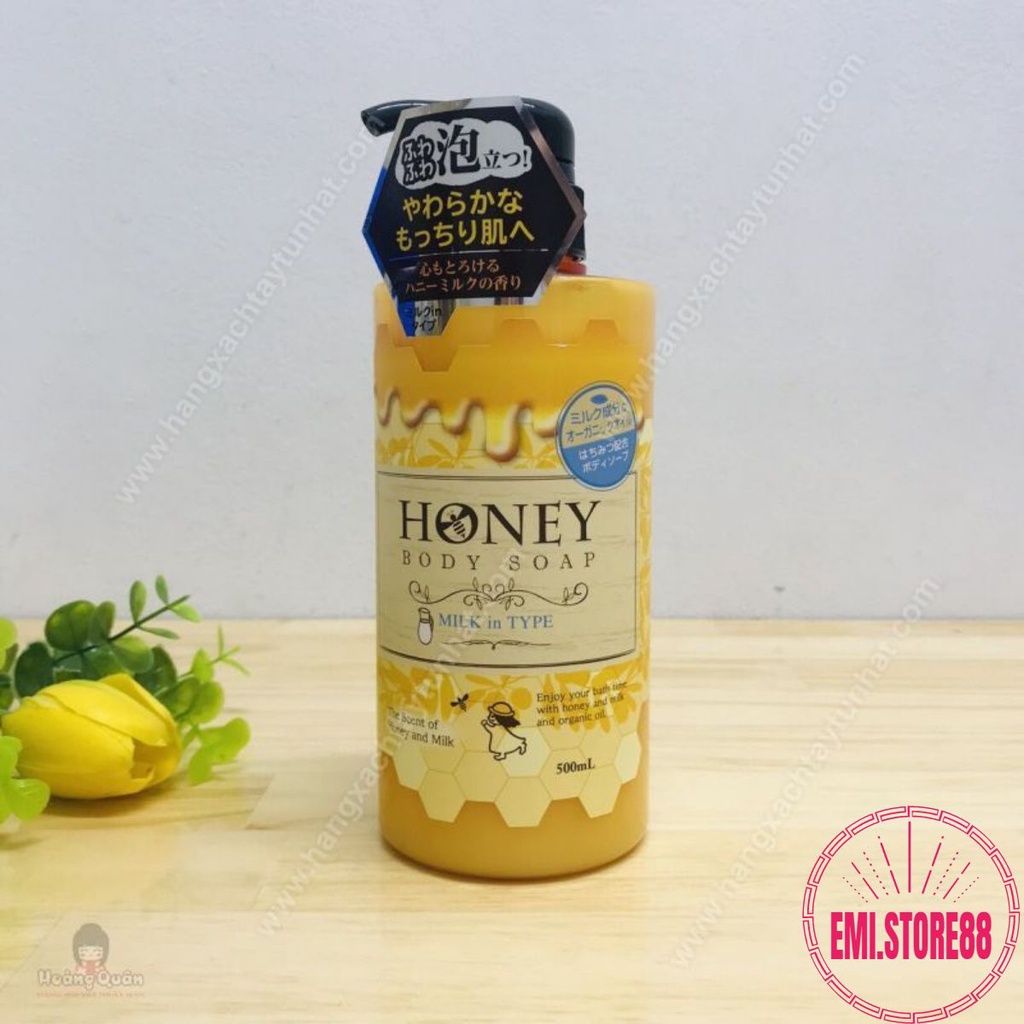 Sữa tắm dưỡng trắng da nhật bản Honey Body Soap Milk in Type 500ml chính hãng