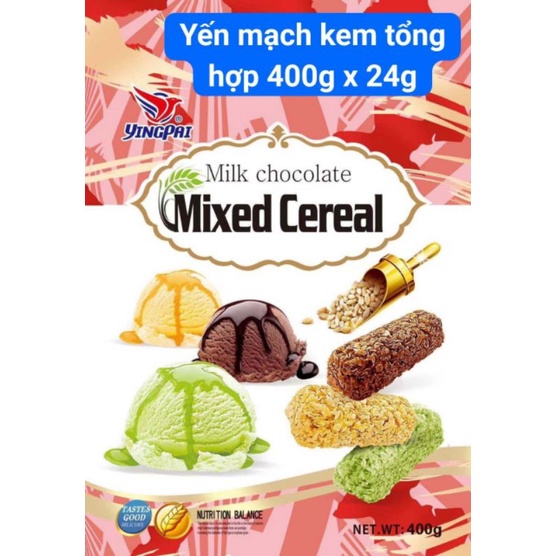 Yến mạch kem mix đủ vị siêu ngon hấp dẫn túi 400g to