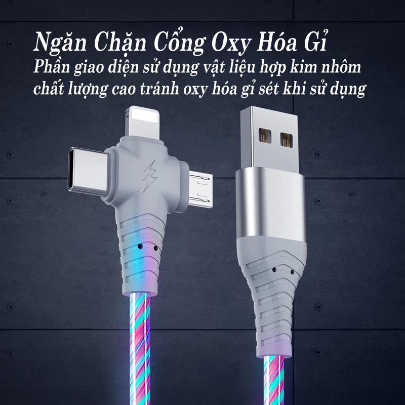 Cáp Sạc, Đầu Cắm Sạc 3 Trong 1 Có Thể Phát Sáng COCA T | BigBuy360 - bigbuy360.vn