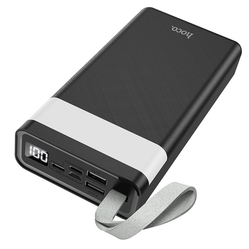 Pin dự phòng Hoco J.73 dung lượng 30000mAh, 2 cổng USB-A output ( 5V/2A Max ), 3 cổng input, tích hợp đèn chiếu sáng