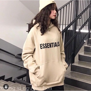  Áo nỉ hoodie có mũ in chữ esentials kiểu dáng unisex nam nữ mặc đều đẹp  kèm video ảnh thật  