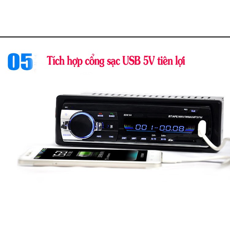 Đầu nghe nhạc MP3 kiêm Đài FM cho ô tô DC12V