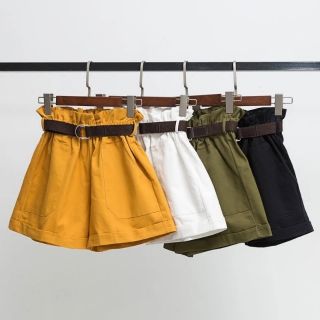 Quần shorts thô cạp cao nữ