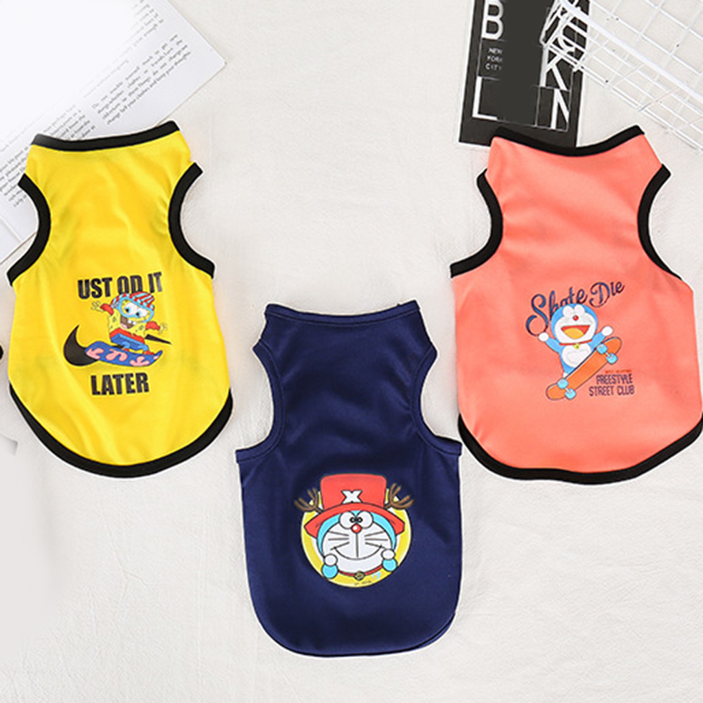 Áo Cổ Tròn In Họa Tiết Hoạt Hình Cho Thú Cưng