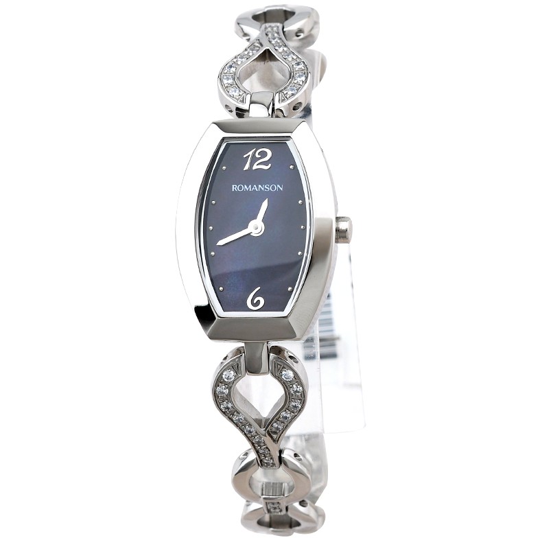 Đồng hồ Romanson Woman Watch RM9238QLWBK nữ mặt nhỏ đính đá, chống nước, máy Thụy Sĩ dây thép cao cấp chính hãng