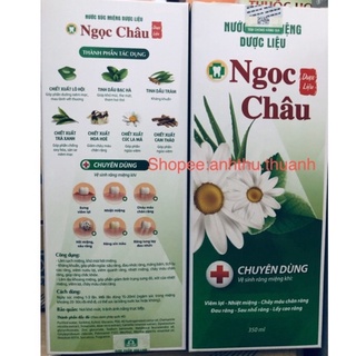 Nước súc miệng dựơc liệu Ngọc Châu - viêm lợi, nhiệt miệng, đau răng, chảy máu chân răng, sau nhổ răng, lấy cao răng