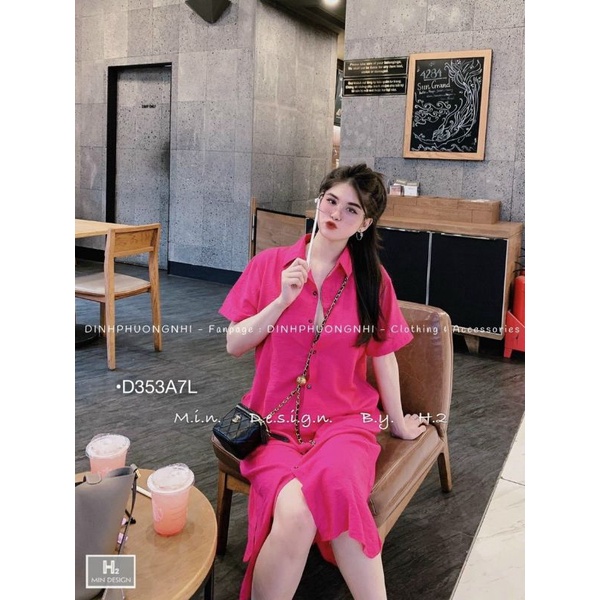 Đầm Dài Bigsize Nữ Dáng Suông, Váy Sơ Mi Đũi Tay Ngắn Form Rộng Nhiều Màu BEBEDOLL