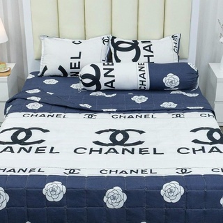 Mẫu mới 2024 - 1m6/1m8 x 2m - Set 1 drap giường kèm 2 vỏ gối nằm mẫu C trắng