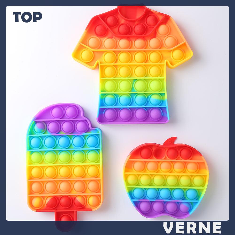 Đồ Chơi Cầm Tay Bong Bóng Màu Cầu Vồng Giúp Giảm Căng Thẳng Cho Người Lớn Và Trẻ Em