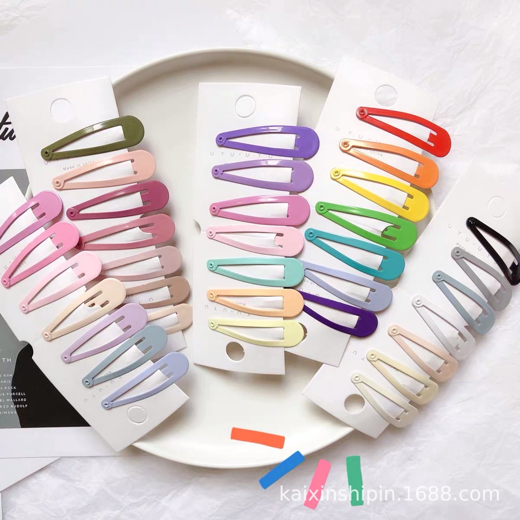 Set 10 Kẹp Tóc Hình Giọt Nước Màu macaron Đáng Yêu Cho Bé