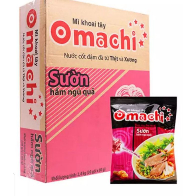 Mì Omachi tôm chua cay/sườn hầm/bò hầm (Thùng 30 gói)