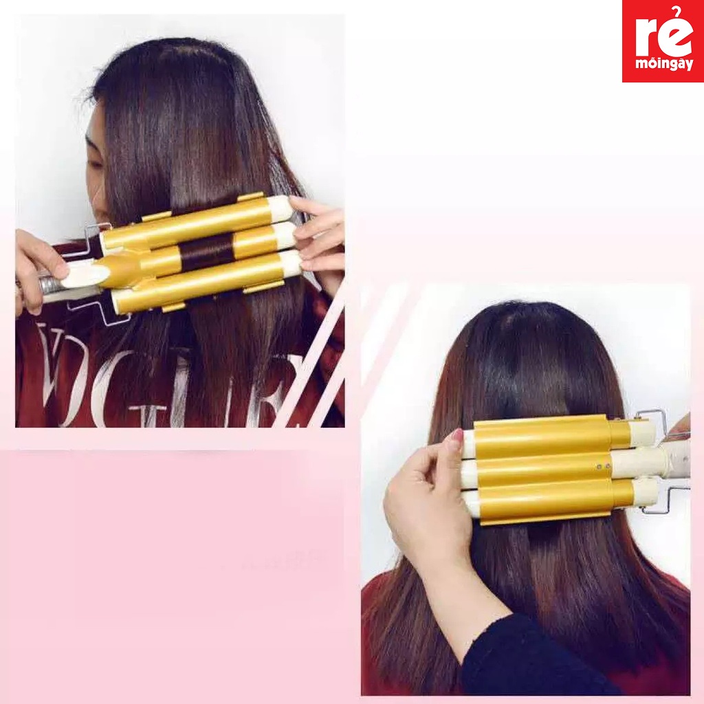 Máy làm xoăn 3 trục, xoăn sóng nước. Máy làm xoăn gợn sóng-Máy làm xoăn, bấm sóng nước 3 trục nova cao cấp 25mm