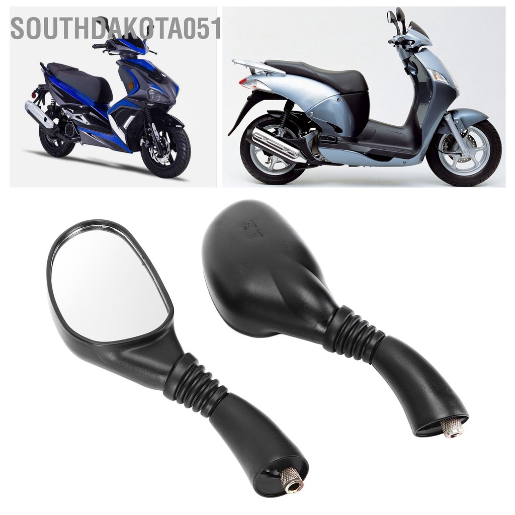 Southdakota051 Ghép cặp Gương phản chiếu phía sau xe máy Thay thế đa năng cho GY6 150cc Mopeds Xe tay ga ATVs