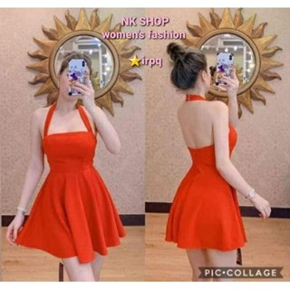 Đầm xòe cổ yếm hở lưng, hàng thiết kế