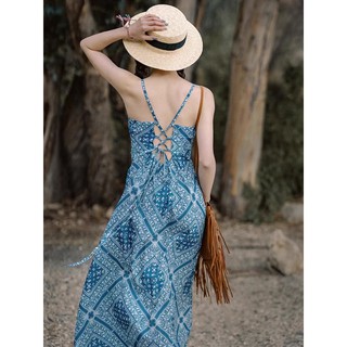 (sẵn) Váy vintage phong cách boho đi biển