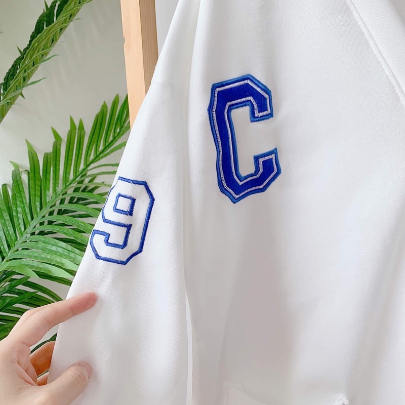 Áo khoác cardigan nỉ bông cotton unisex Thêu chữ viền tay hai màu, dáng rộng cổ chữ V phong cách Hàn Quốc ullzang | BigBuy360 - bigbuy360.vn