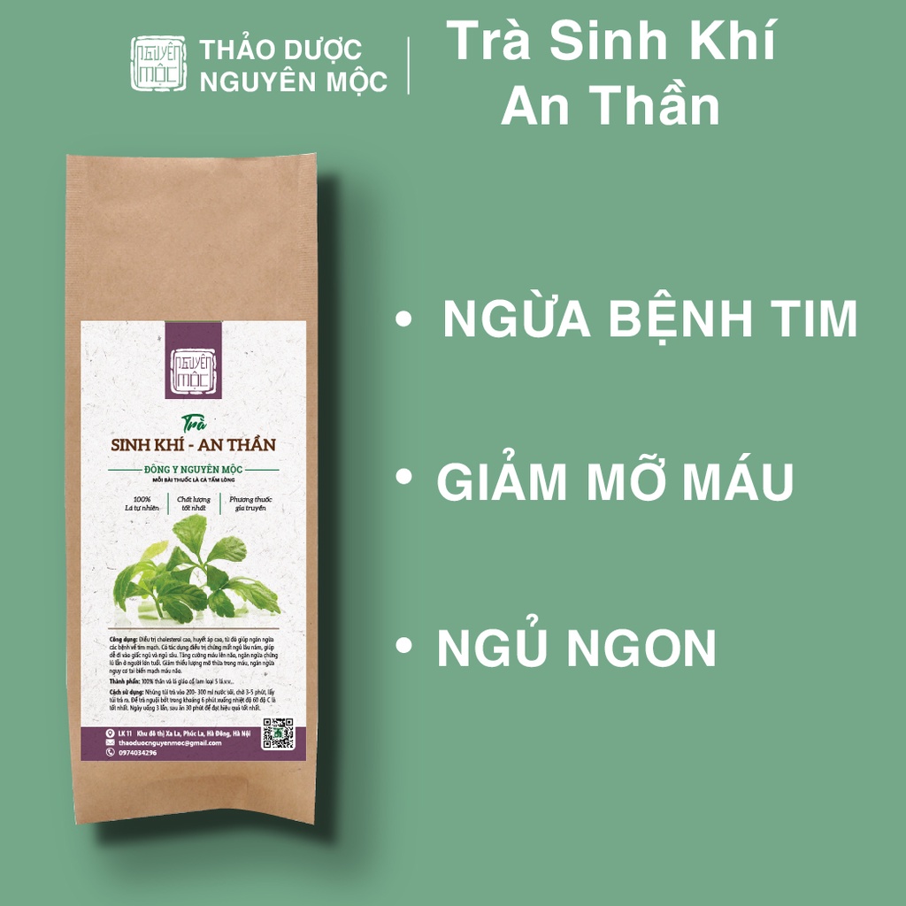 Trà sinh khí an thần thảo dược Nguyên Mộc hỗ trợ cải thiện giấc ngủ phòng ngừa tim mạch giảm mỡ máu