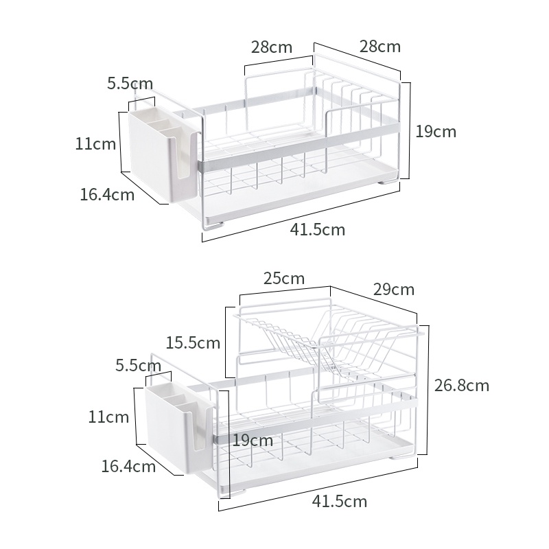 Kệ để đồ nhà bếp Giá úp bát đĩa thoát nước trắng giá bát 2 tầng Kệ chén dĩa Giá úp chén bát ráo nước đa năng NaChuan