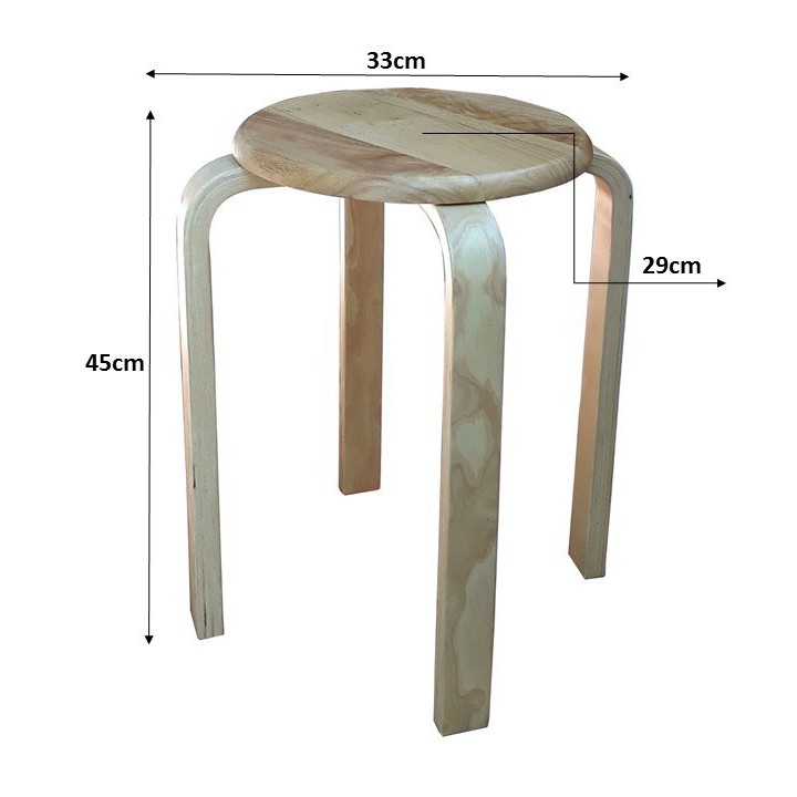 COMBO 6 GHẾ ĐÔN CAFE MẶT GỖ CAO 45CM 47WOOD