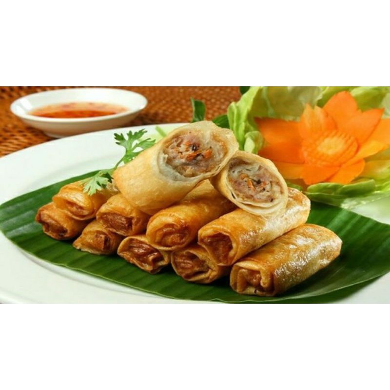 Bánh tráng cuốn chả giò  Ba Cây Tre