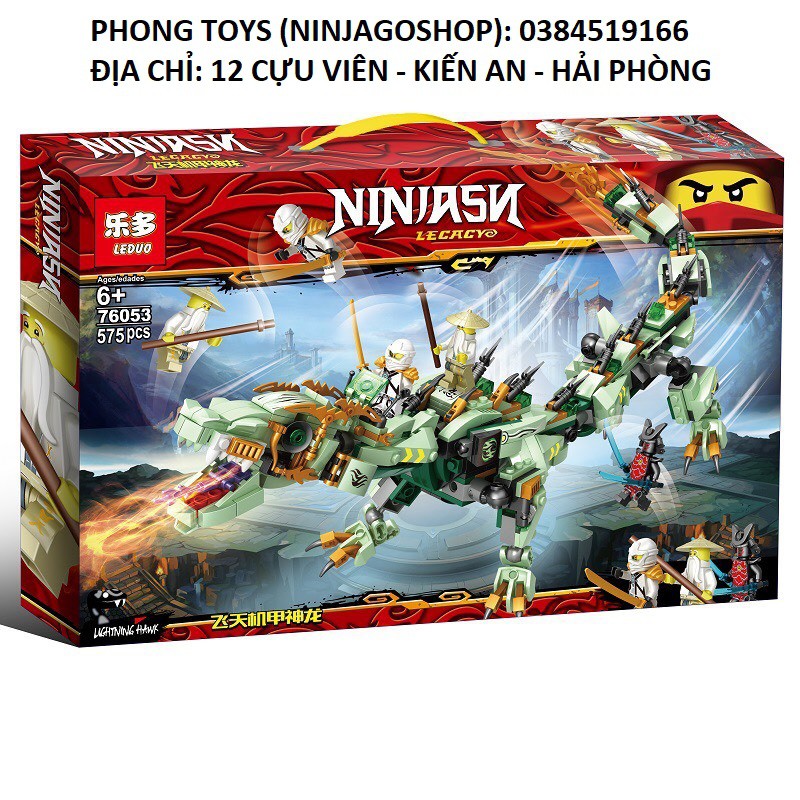 Lắp ráp xếp hình Lego Ninjago 76053 : Rồng xanh sấm sét huyền thoại của Zane 575 mảnh