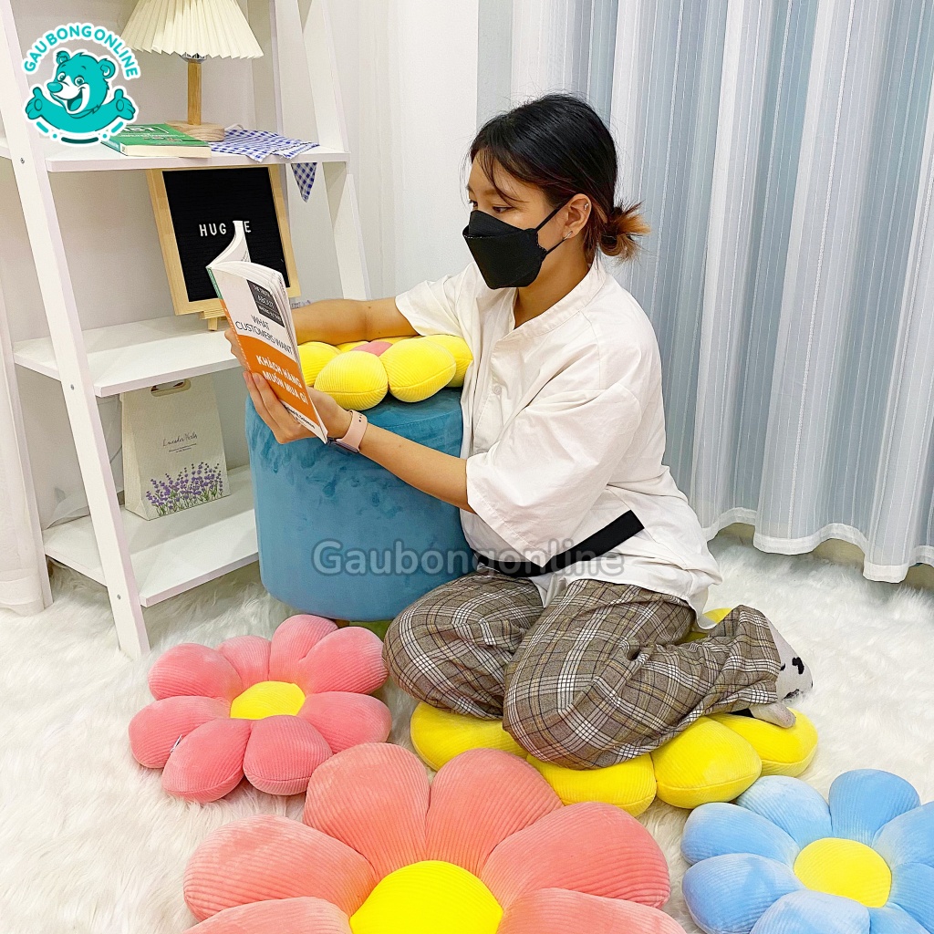 Gối Bông Hoa Nhiều Màu Sắc, Đệm Ngồi Bệt, Gối Trang Trí Ghế Sofa Cao Cấp Gấu Bông Online
