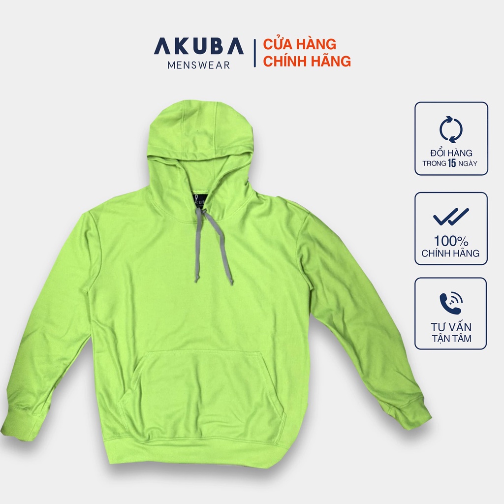 Áo khoác hoodie thể thao cao cấp xuất khẩu freesize AKUBA nam nữ unisex dày dặn co giãn bền màu không co rút 01j0073