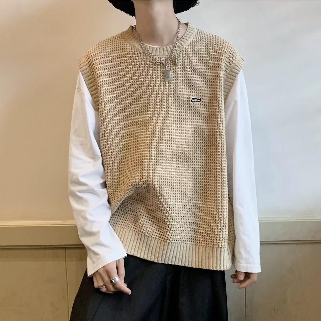 Áo Ba Lỗ Dệt Kim Dáng Rộng Cỡ Lớn Thời Trang Hàn Quốc Chất Lượng Cao Cho Nam Size M-3XL