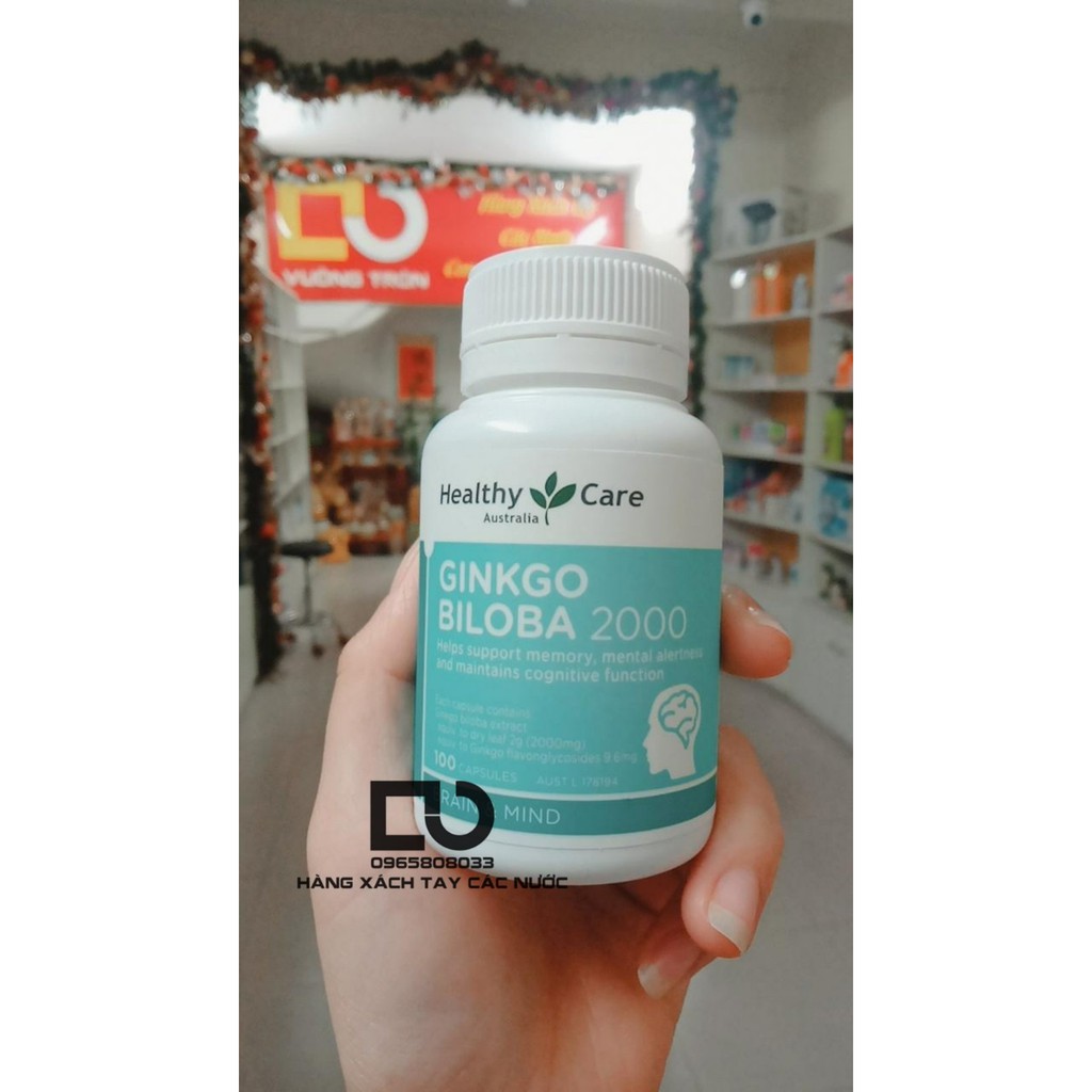 Viên Uống Bổ Não Healthy Care Ginkgo Biloba Úc 2000mg và 6000mg [date xa] mẫu mới