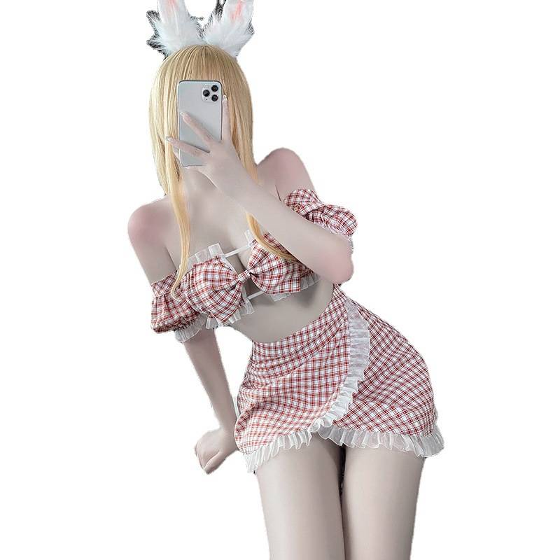 Bộ đồ lót hóa trang đồng phục học sinh phối ren quyến rũ cho nữ