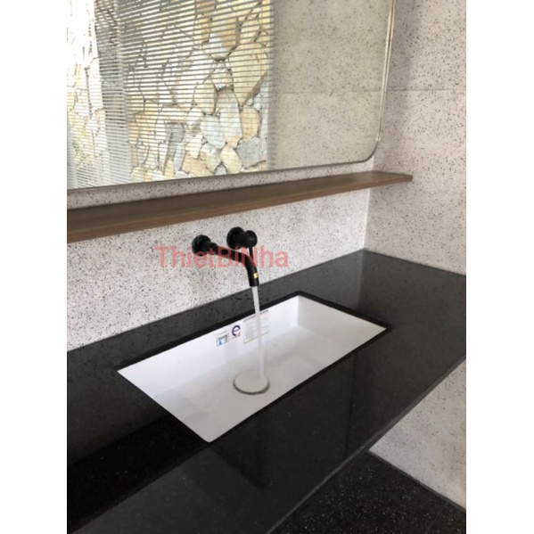 Vòi Lavabo Nóng Lạnh Âm Tường Sơn Tĩnh Điện Màu Đen KANISS,Mạ vàng cao cấp,Mạ Crom Sáng bóng,Hàng Chính Hãng BH 5 năm
