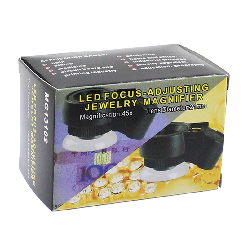 Kính Lúp Mini Bỏ Túi - Phóng Đại 45 Lần Có Đèn UV Cho Khoa Học