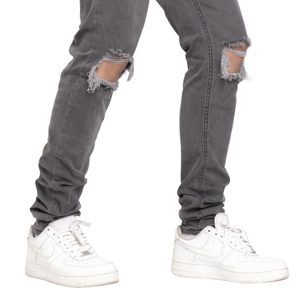 Quần jean nam rách Gấu 194 wass kiểu vải jeans co dãn, dày dặn form slimfit - 01