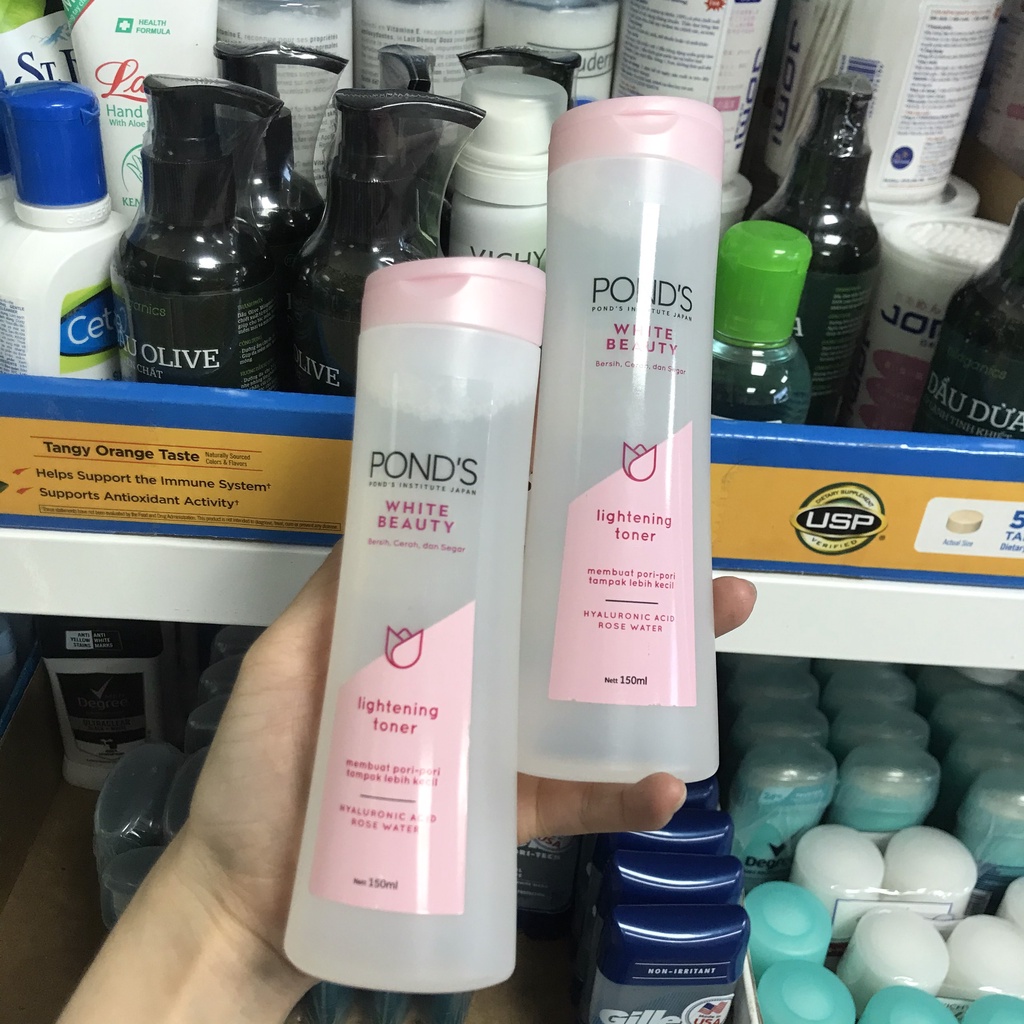 PONDS nước hoa hồng 150ml  - toner Pond s dưỡng Trắng Da White Beauty Lightening