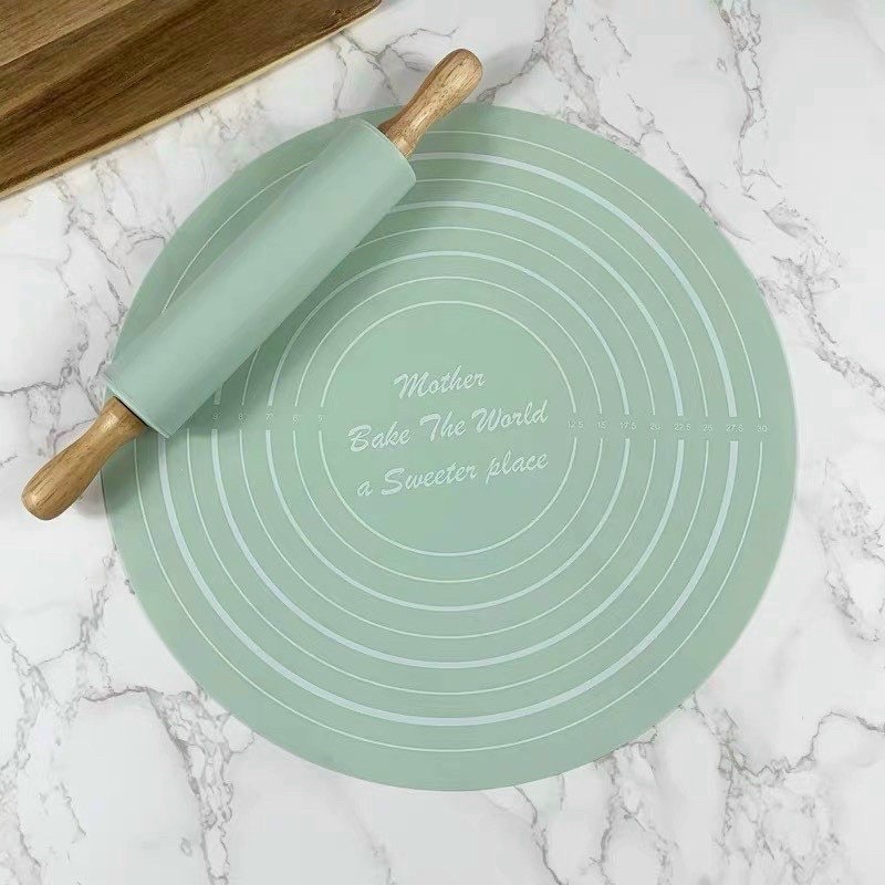 Dụng cụ nhào bột làm bánh (thảm và cây lăn bột)