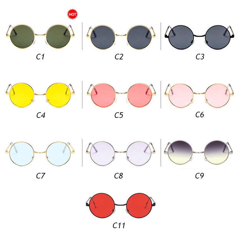 Kính mát gọng tròn phong cách Hàn Quốc Hip Hop cho nam