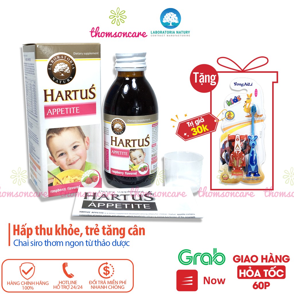 Siro ăn ngon cho bé Hartus Appetite - cho trẻ từ 6 tháng, 1, 2 tuổi giúp hết biếng ăn, ăn nhanh hơn