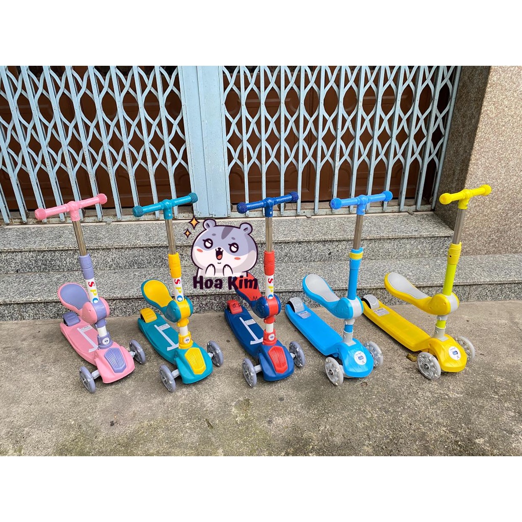 Xe Scooter, Xe Trượt Cho Bé Bánh Có Đèn ,Có Nhạc, có ghế 3in1 hkm Enfa SP ko kèm pin + quà tặng