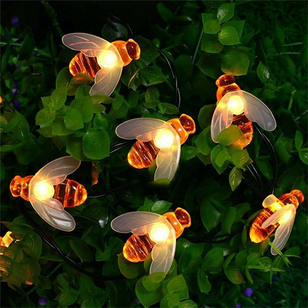 Đèn Led 20 / 30 Bóng Hình Con Ong Trang Trí Sân Vườn