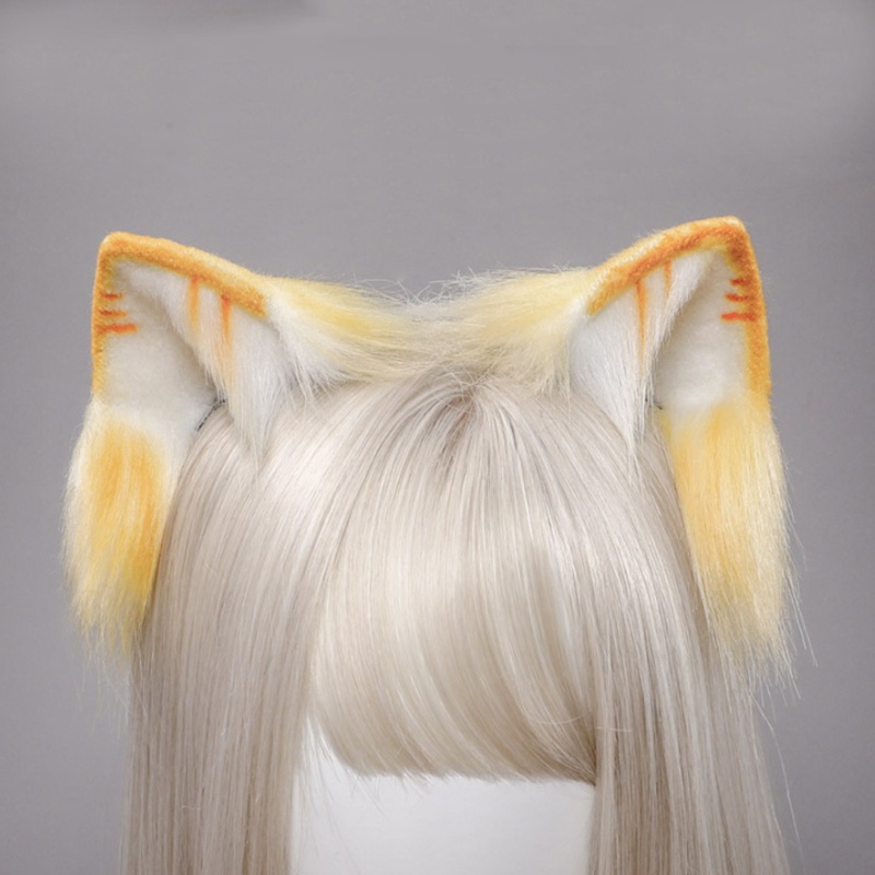 Kẹp Tóc Tai Mèo Phối Lông Nhân Tạo Đáng Yêu