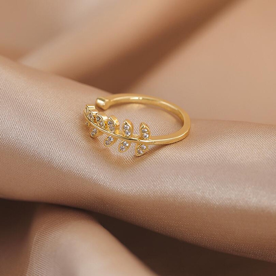 Nhẫn Cưới Bằng Thép Titan Mạ Vàng Đính Đá Zircon Thời Trang Cho Nữ