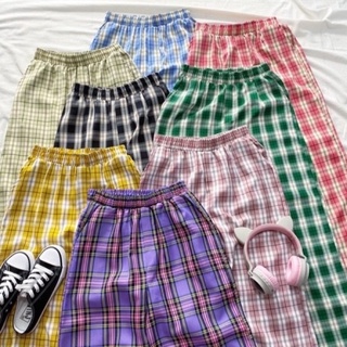 [ Rẻ vô địch ] Quần kẻ nữ caro lưng cao ống rộng phong cách hàn quốc oversize