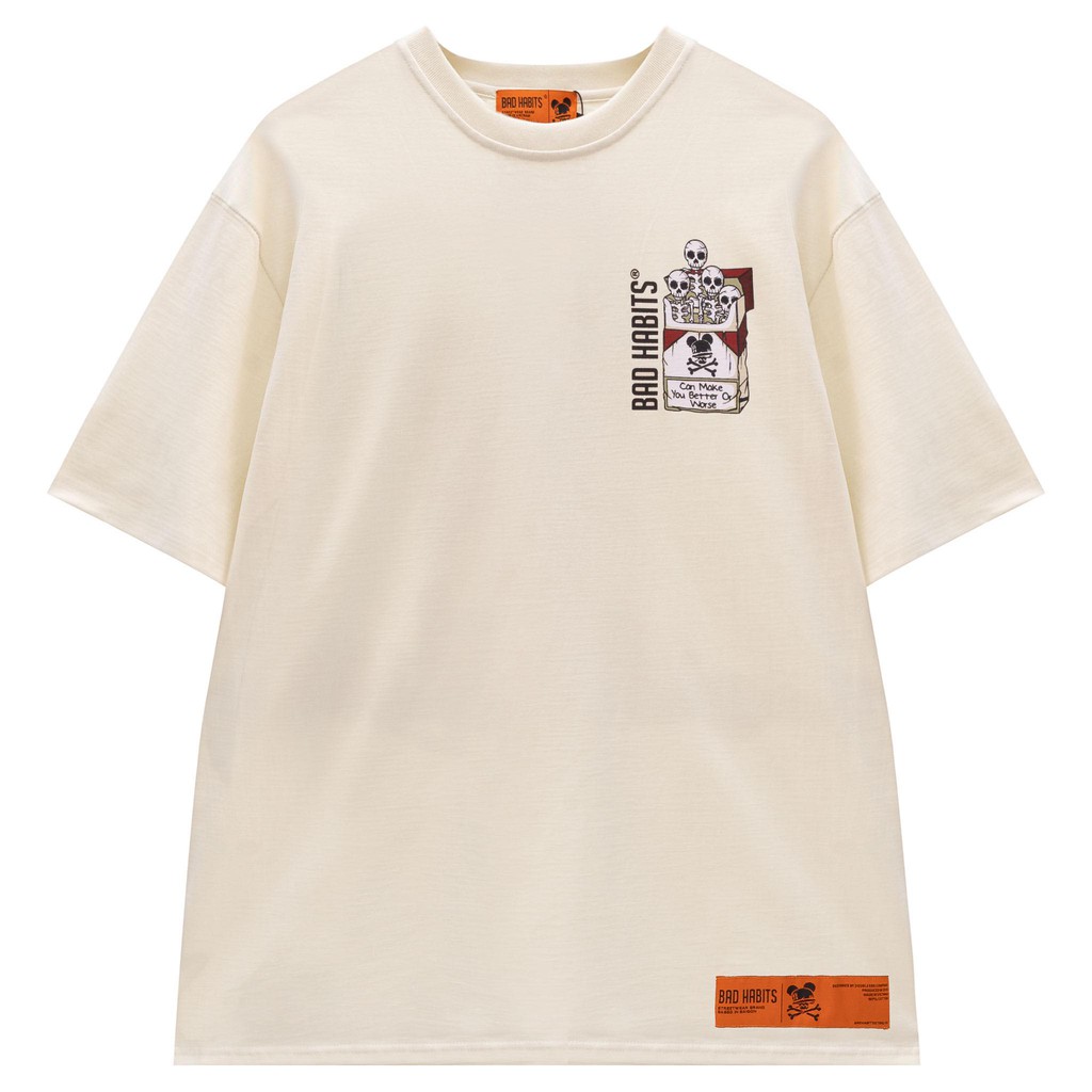 Áo Thun Unisex Bad Habits Tobacco Màu Cream 100% Cotton - Local Brand Chính Hãng | BigBuy360 - bigbuy360.vn