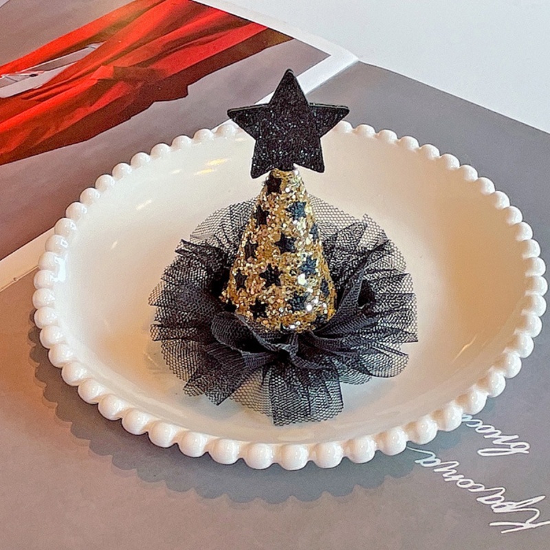 Kẹp Tóc Hình Nón Halloween Đính Kim Sa Lấp Lánh 10MK